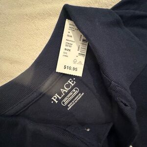 NWT pack of 5, The children’s place, boys uniform navy blue polo